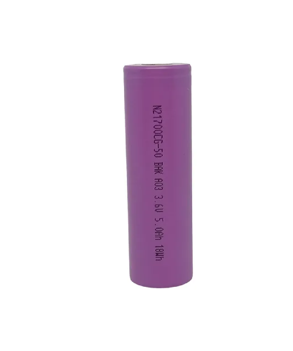 Batería de Litio Cilíndrica 3.6V 5000mAh | Pila Recargable BAK N21700CG-50