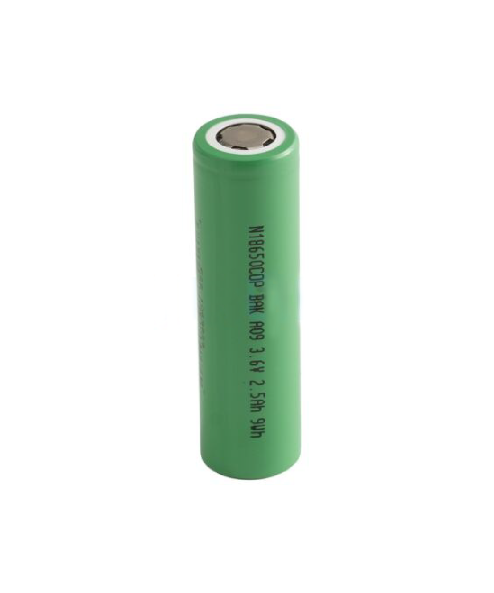 Batería de Litio Cilíndrica 3.6V 2500mAh | Pila Recargable BAK N18650COP